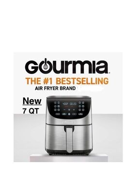New Gourmia Stainless Steel Air Fryer 7 QT & box ⭐️⭐️⭐️⭐️